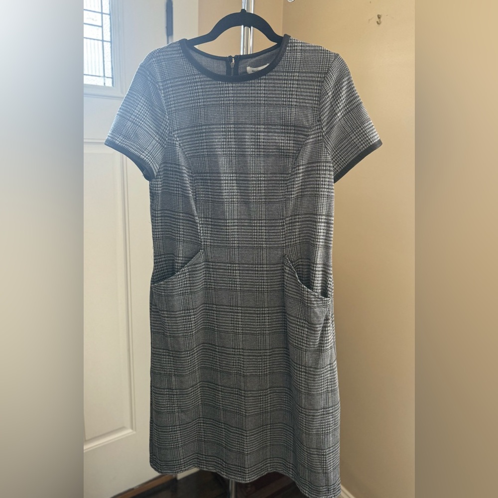 Max Studio Black and Gray Plaid Dress